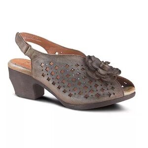 L'Artiste By Spring Step Lovella Women's Leather Slingback Sandals Sz 41